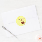 Pas het aan! Cute Giraffe Design Ronde Sticker (Envelop)
