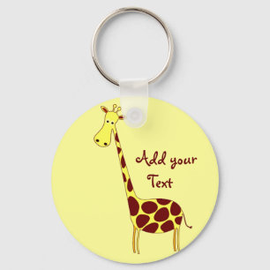 Pas het aan! Cute Giraffe Design Sleutelhanger