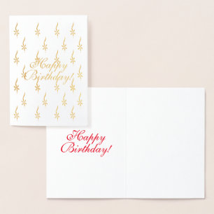 Pas het aan, Happy Birthday - zilver of goud Folie Kaarten