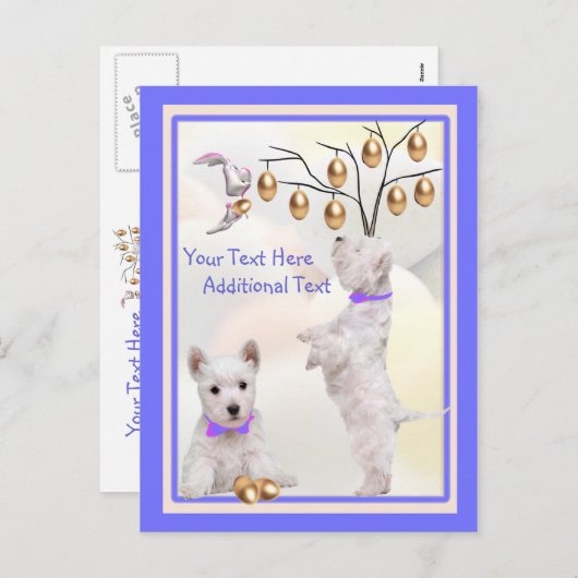 Pas het aan het Briefkaart van Pasen van het Puppy (Voorkant / Achterkant)