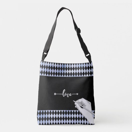 Pas het aan "Love to Write" Crossbody Tas (Achterkant)