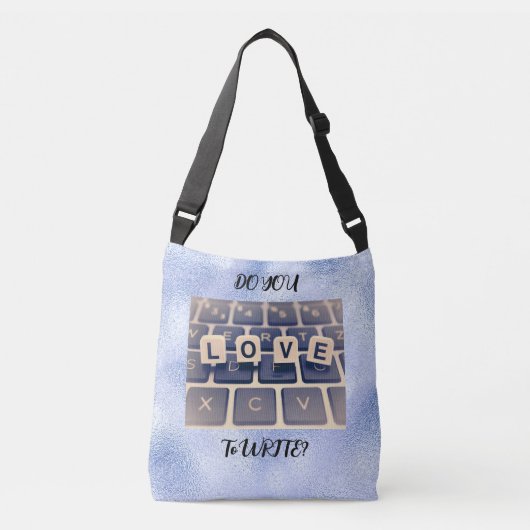 Pas het aan "Love to Write" Crossbody Tas (Voorkant)