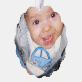 Pas het aan met Uw foto en tekst Merry bright Ornament Kaart (Links)