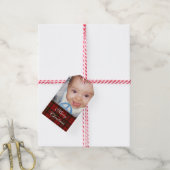 Pas het aan met Uw foto + Red Tartan Cadeaulabel (Met Touw)