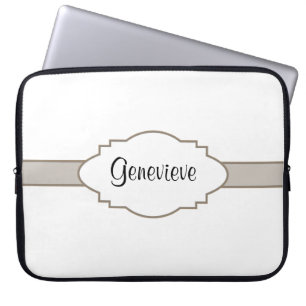 Pas het aan! naamplaat laptop sleeve