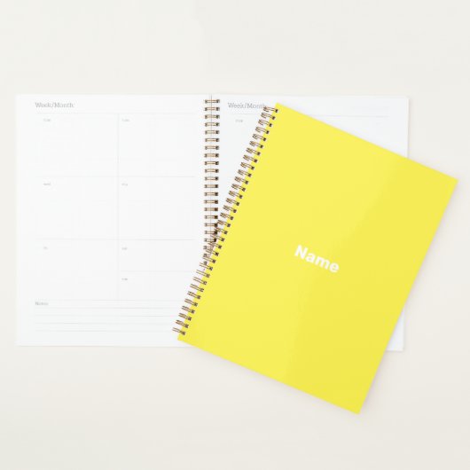 pas het aan, personaliseer het met naam, geel wit planner (Display)