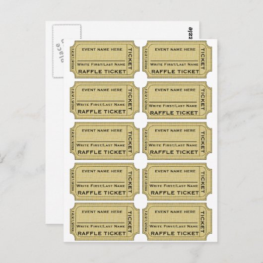 Pas het aan! Raffle Tickets Briefkaart (Voorkant / Achterkant)