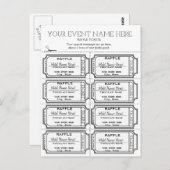 Pas het aan! Raffle Tickets Briefkaart (Voorkant / Achterkant)