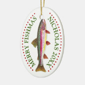 Pas het aan! Rainbow Trout Vist Keramisch Ornament (Links)