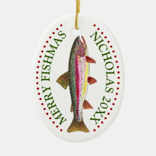 Pas het aan! Rainbow Trout Vist Keramisch Ornament