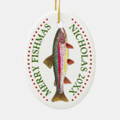 Pas het aan! Rainbow Trout Vist Keramisch Ornament (Achterkant)