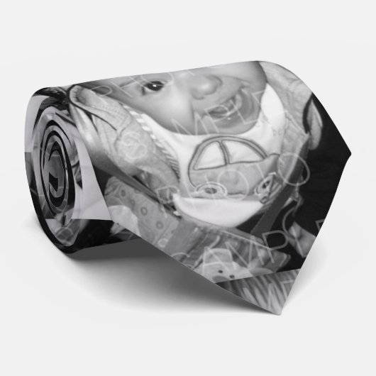 Pas het aan Uw zwart-wit fotopatroon Stropdas (Opgerold)