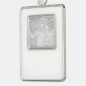 Pas het aan! verzilverd omlijst ornament (Links)