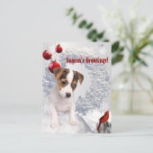 Pas het aan! Vijzel Russell Terrier Christmas Feestdagenkaart (Staand voorkant)