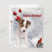 Pas het aan! Vijzel Russell Terrier Christmas Feestdagenkaart (Voorkant / Achterkant)