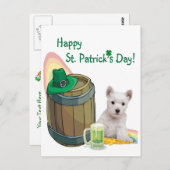 Pas het aan! Westie Puppy St. Patrick's Day Kaart (Voorkant / Achterkant)