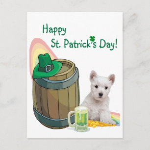 Pas het aan! Westie Puppy St. Patrick's Day Kaart