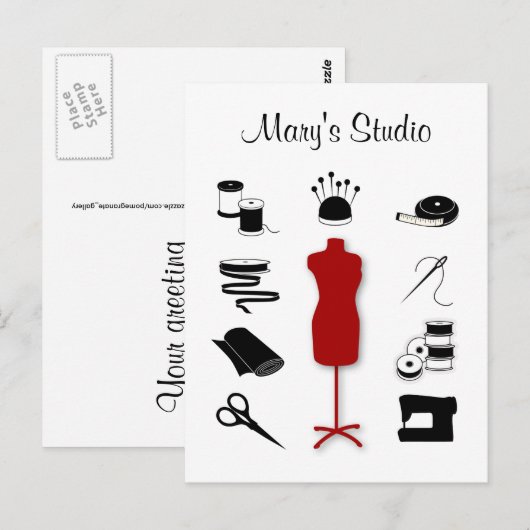 Pas het Briefkaart van de Tekst aan (Voorkant / Achterkant)