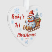 Pas het eerste Kerst Acryl Ornament van de Baby aa (voorkant)