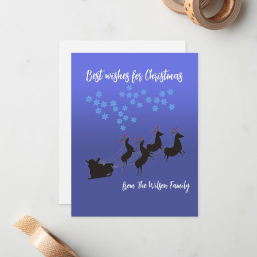 Pas het Flat-kerstWenskaart aan Notitiekaartje (Voorkant / Achterkant in situ)