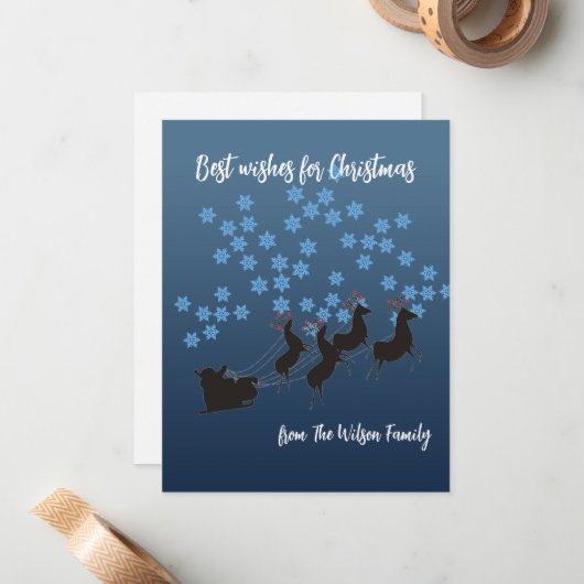 Pas het Flat-kerstWenskaart aan Notitiekaartje (Voorkant / Achterkant in situ)