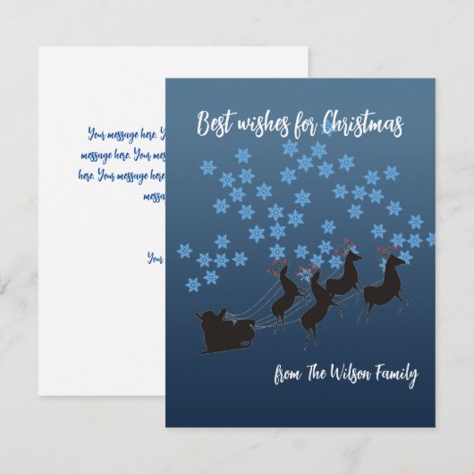 Pas het Flat-kerstWenskaart aan Notitiekaartje (Voorkant / Achterkant)