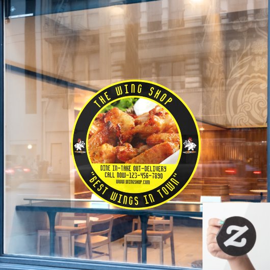 Pas het Grote Restaurant van het Wing van de Kip a Raamsticker (Cafe Raam)