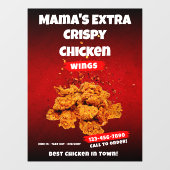 Pas het Grote Restaurant van het Wing van de Kip a Raamsticker (Vel)