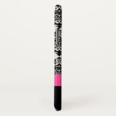 Pas het Hot Pink Black Damask-patroon aan Case-Mate iPhone Case (Achterkant / rechts)