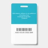 Pas het ID-badge van uw werknemer aan Badge (Achterkant)