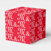 Pas het Initiaal-monogram rood cadeau van ons paar Bedankdoosjes (Voorkant Zijde)