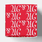 Pas het Initiaal-monogram rood cadeau van ons paar Bedankdoosjes (Bovenkant)