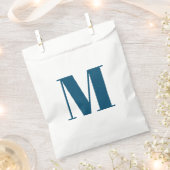 Pas het initiaal van het monogram blauwgroen blauw bedankzakje (Geknipt)