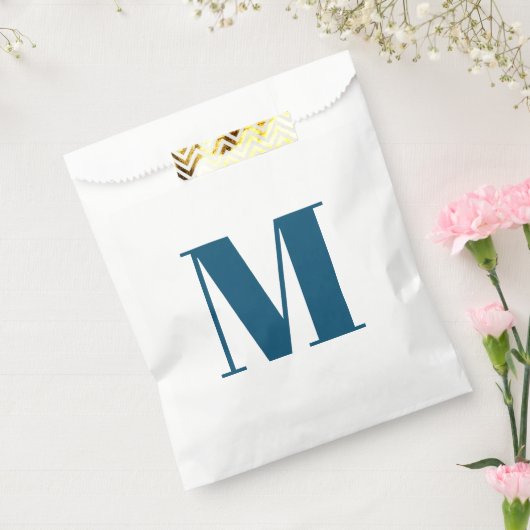 Pas het initiaal van het monogram blauwgroen blauw bedankzakje (Gezegeld)