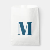 Pas het initiaal van het monogram blauwgroen blauw bedankzakje (Voorkant)