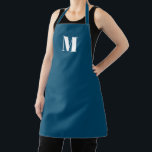 Pas het initiaal van het monogram blauwgroen blauw schort<br><div class="desc">Pas monogram initiaal blauwgroen blauw wit Schort Unisex aan. Verkrijgbaar in vele maten. Zeer geschikt voor koks,  koks,  aardewerk,  keramiek,  kunst en ambachten,  werk,  keuken,  koken,  bakken,  bbq,  grill,  en ook bedrijven en winkels,  enz</div>