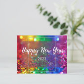 Pas het jaarlijkse kleurrijke, gelukkige nieuwjaar briefkaart (Staand voorkant)
