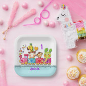 Pas het jonge kind van de vogelopleiding aan papieren bordje (Feest)