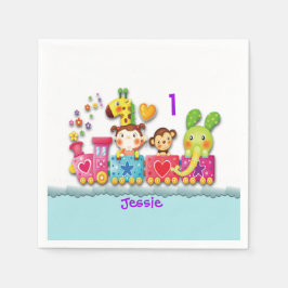 Pas het jonge kind van de vogelopleiding aan servet