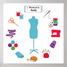 Pas het label "Naaien is goed" aan Poster