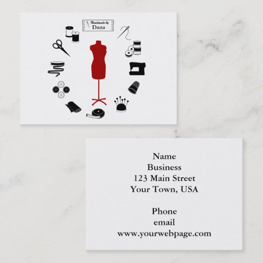 Pas het label visitekaartje aan (Voorkant / Achterkant)