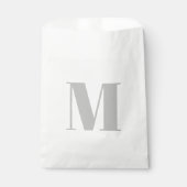Pas het lichte grijze witte monogram initiaal aan bedankzakje (Voorkant)