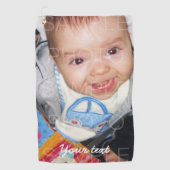 Pas het met Uw foto en tekst aan Golfhanddoek (Voorkant)