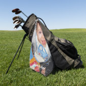 Pas het met Uw foto en tekst aan Golfhanddoek (Groen)