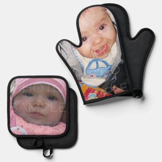 Pas het met Uw foto's aan Ovenwant & Pannenlap Set (Voorkant / Achterkant)