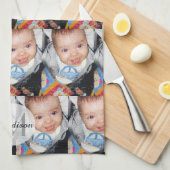 Pas het met Uw Monogram van het fotopatroon aan Theedoek (Quarter Fold)