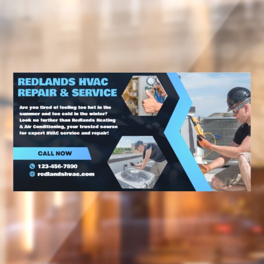 Pas het moderne Afbeelding van het HVAC-reparatieb Raamsticker (Vel 2)