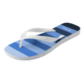 Pas het Monochrome Blauwe Stripes Patroon van de N Teenslippers (Schuin)