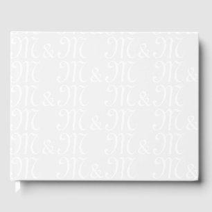 Pas het monogram witte Initialen van ons paar aan Gastenboek