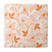 Pas het Oranje Floral Pattern aan. Tegeltje (Voorkant)